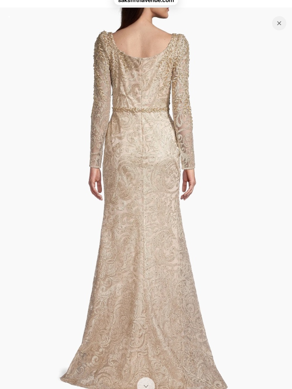Mac Duggal  Beaded Lace A-Line Gown - Picture 5 of 13